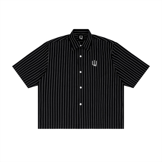 Unisex Striped Boxy Button-Up Shirt